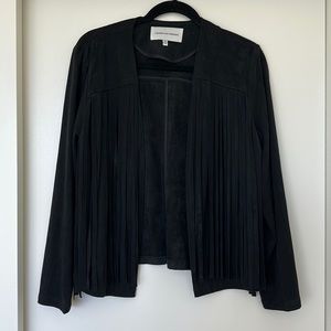 Cupcakes and Cashmere Fringed Faux Leather Jacket